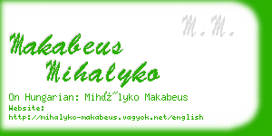 makabeus mihalyko business card